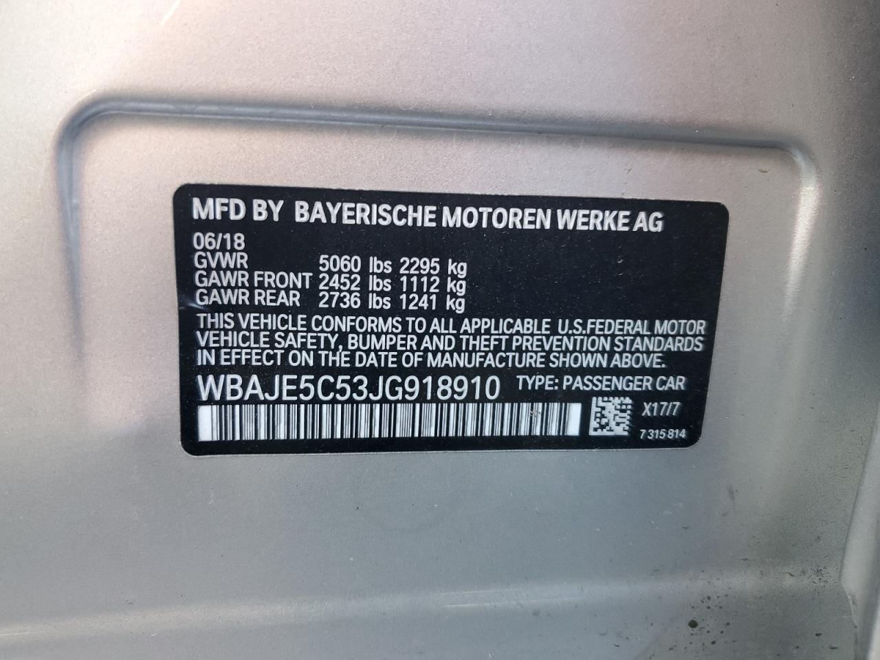 2018 BMW 5 series