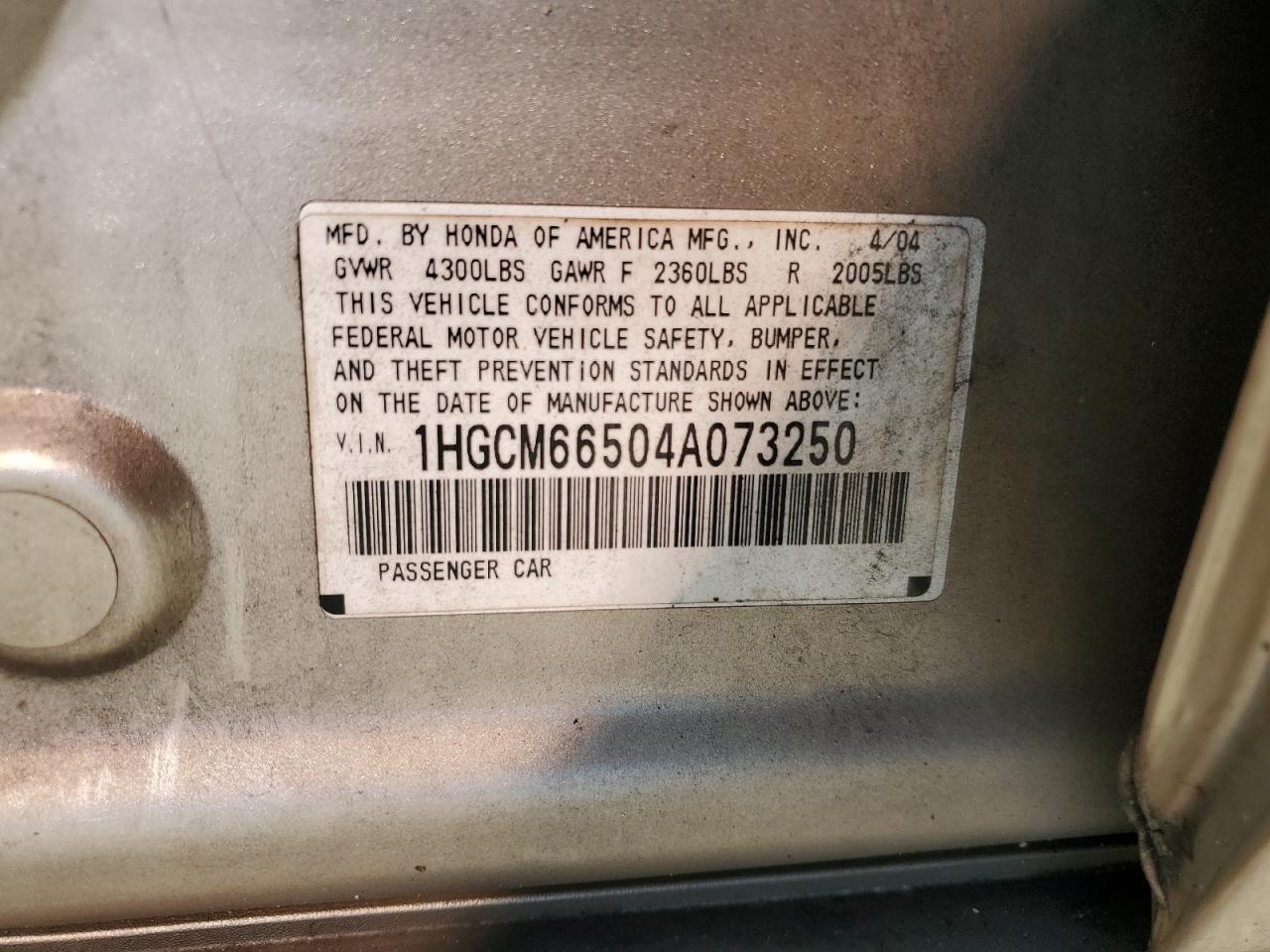 2004 HONDA ACCORD