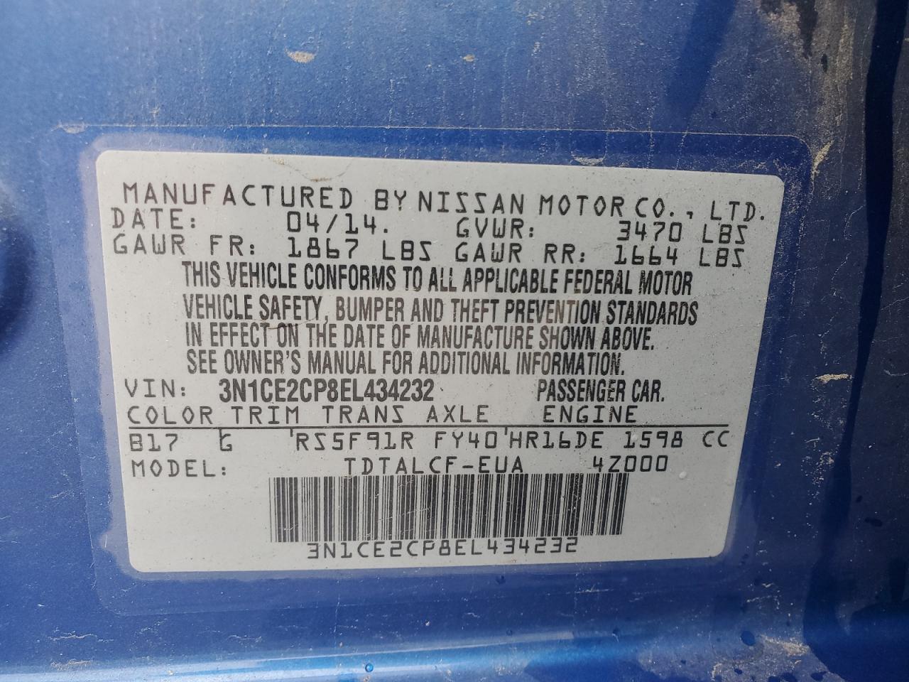 2014 NISSAN Versa Note