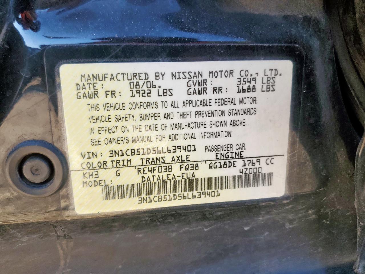 2006 NISSAN SENTRA