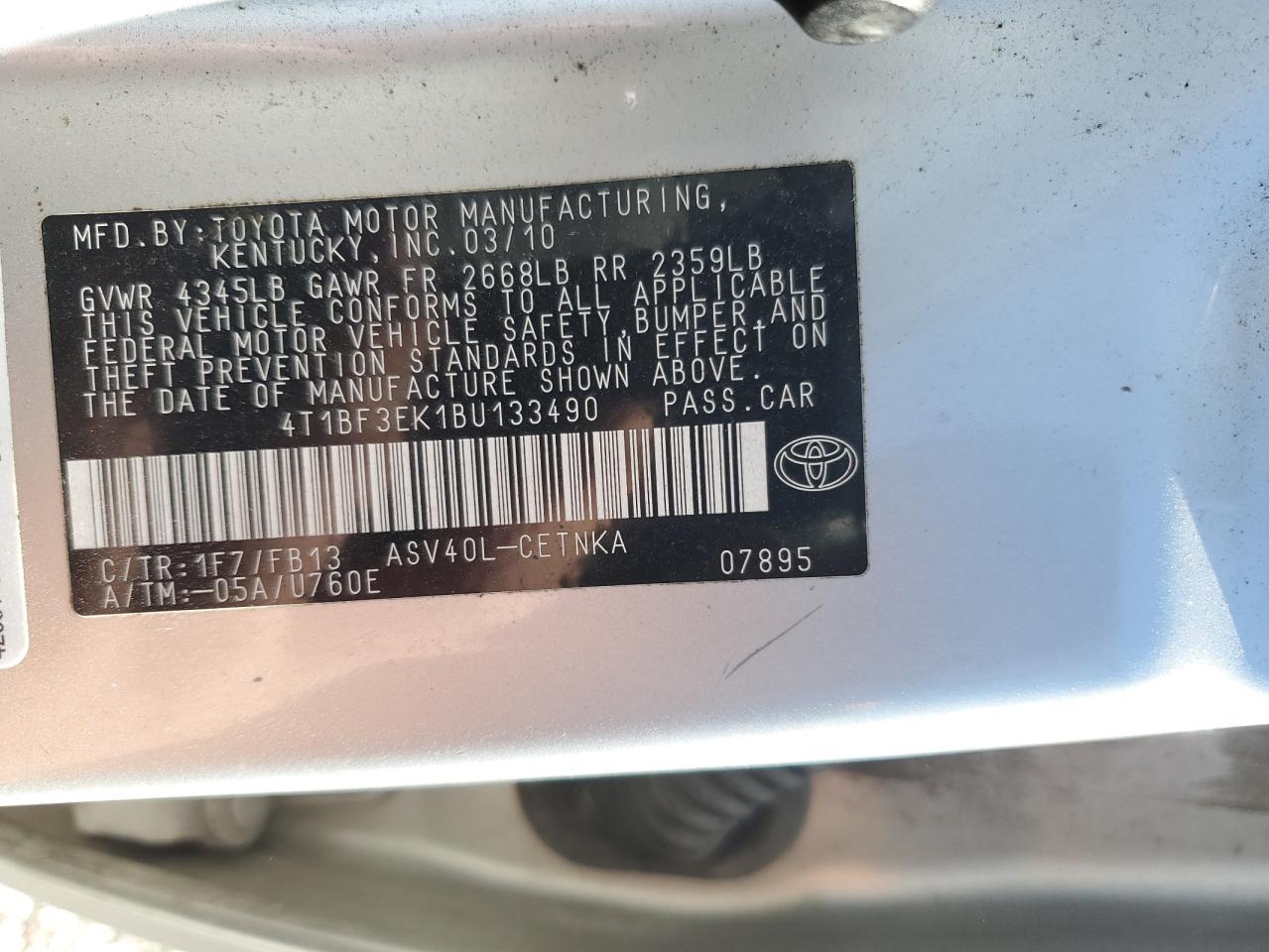 2011 TOYOTA CAMRY