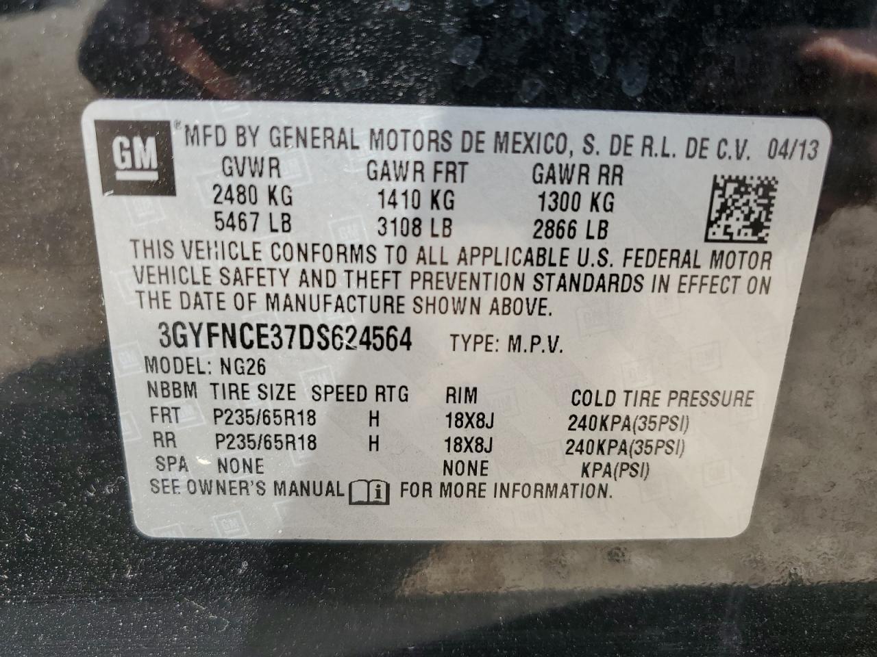 2013 CADILLAC SRX