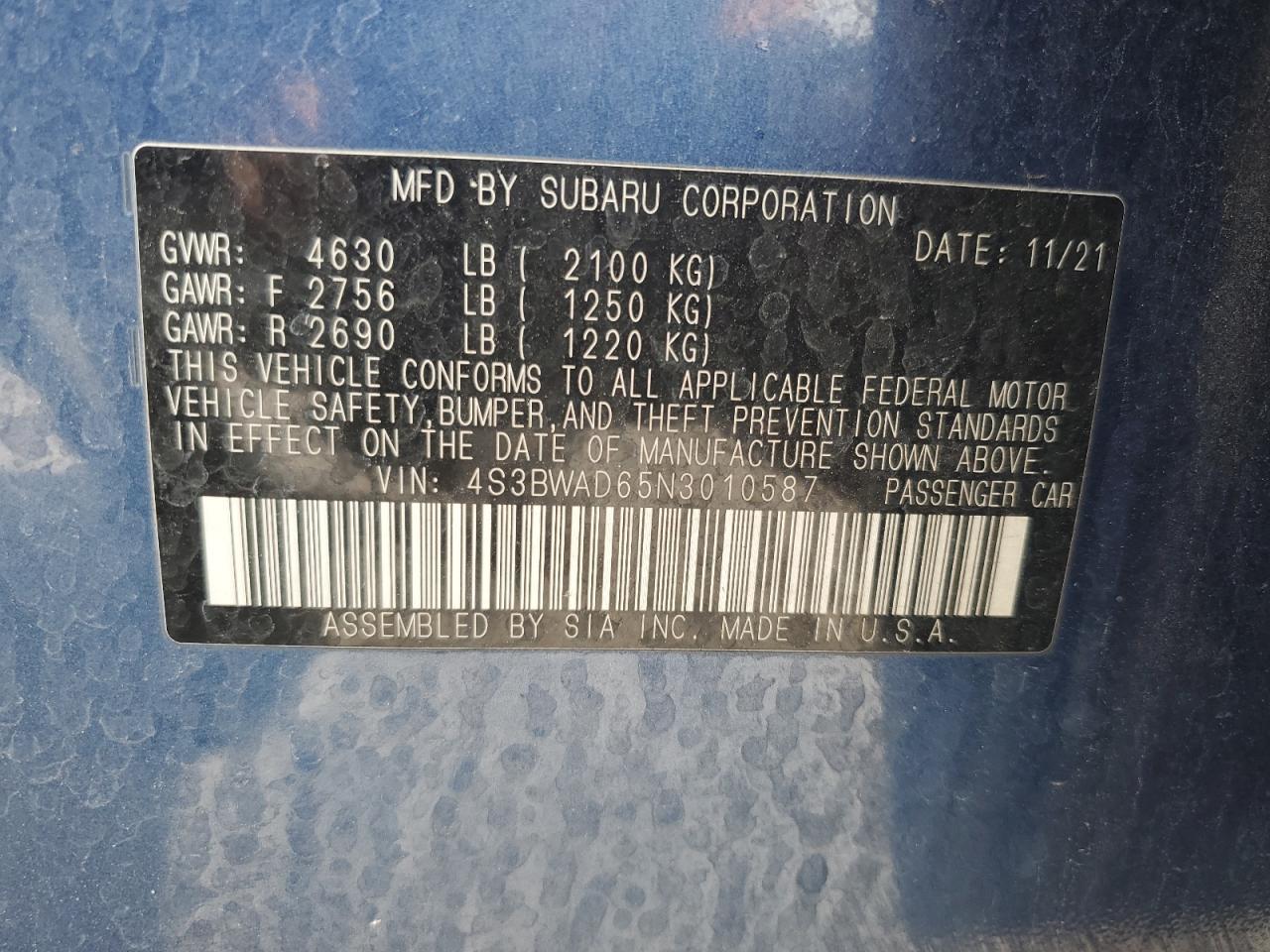 2022 SUBARU Legacy