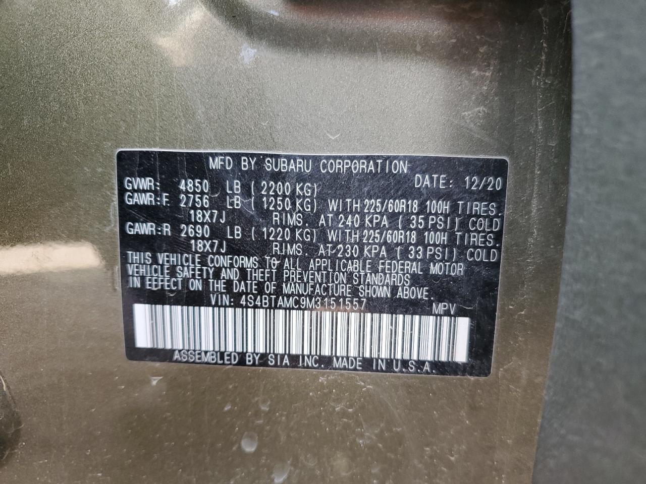 2021 SUBARU Outback