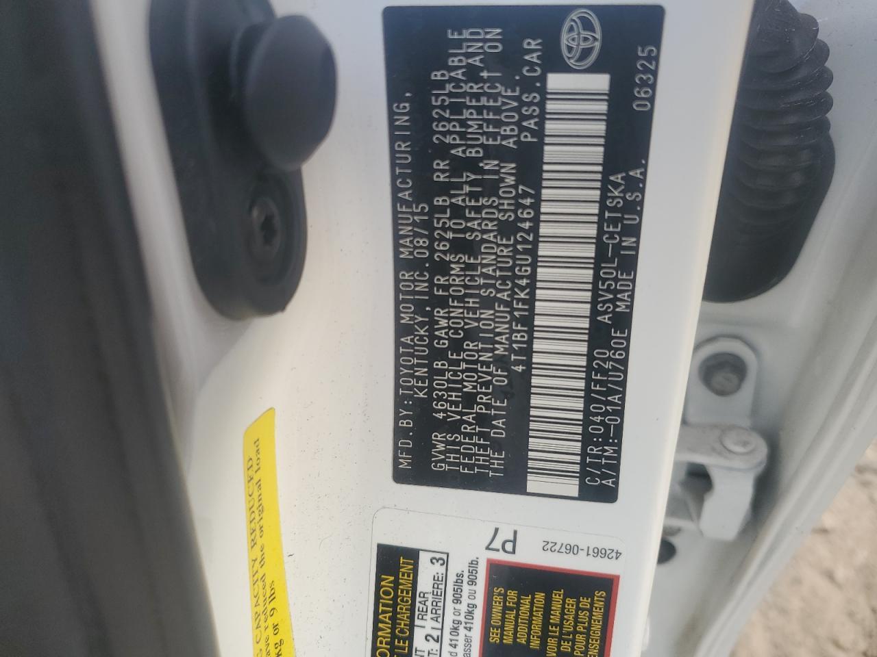 2016 TOYOTA CAMRY