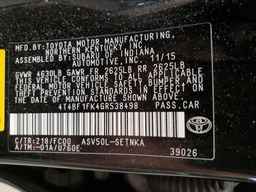 2016 TOYOTA CAMRY