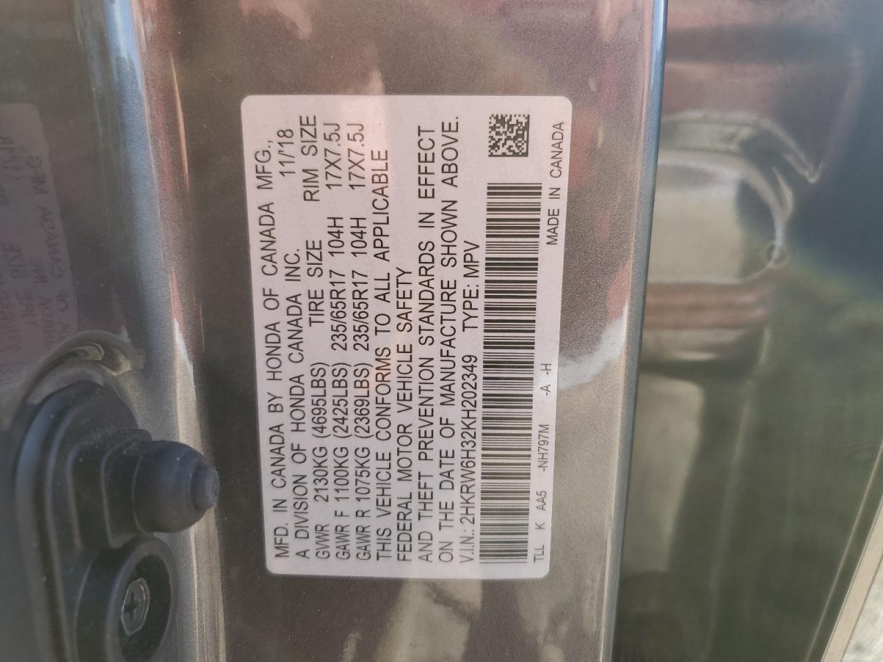 2019 HONDA CR-V