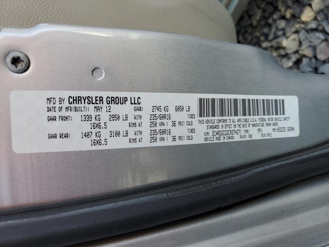 2012 DODGE GRAND CARAVAN