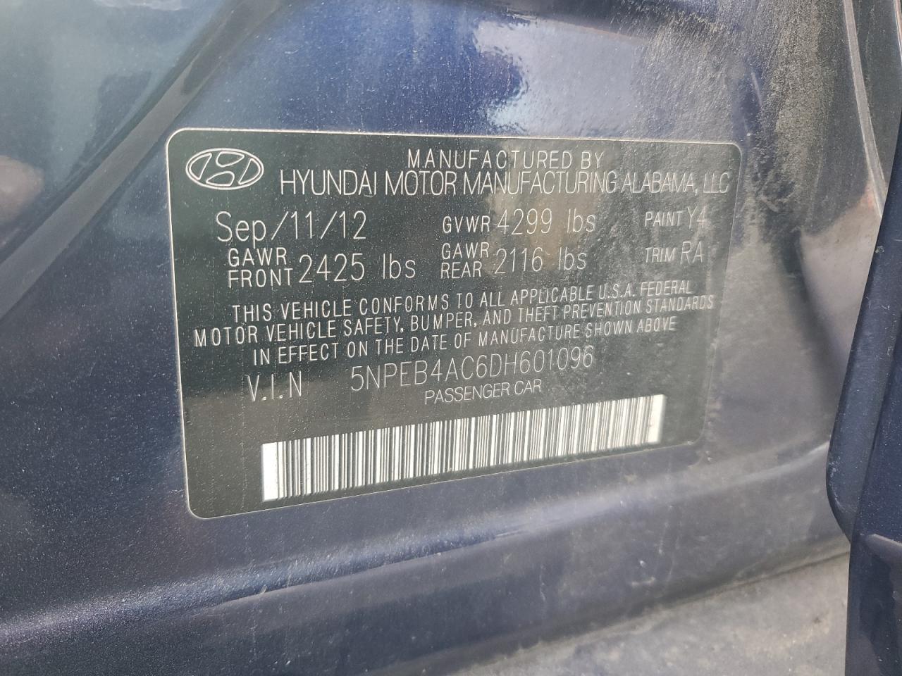 2013 HYUNDAI SONATA