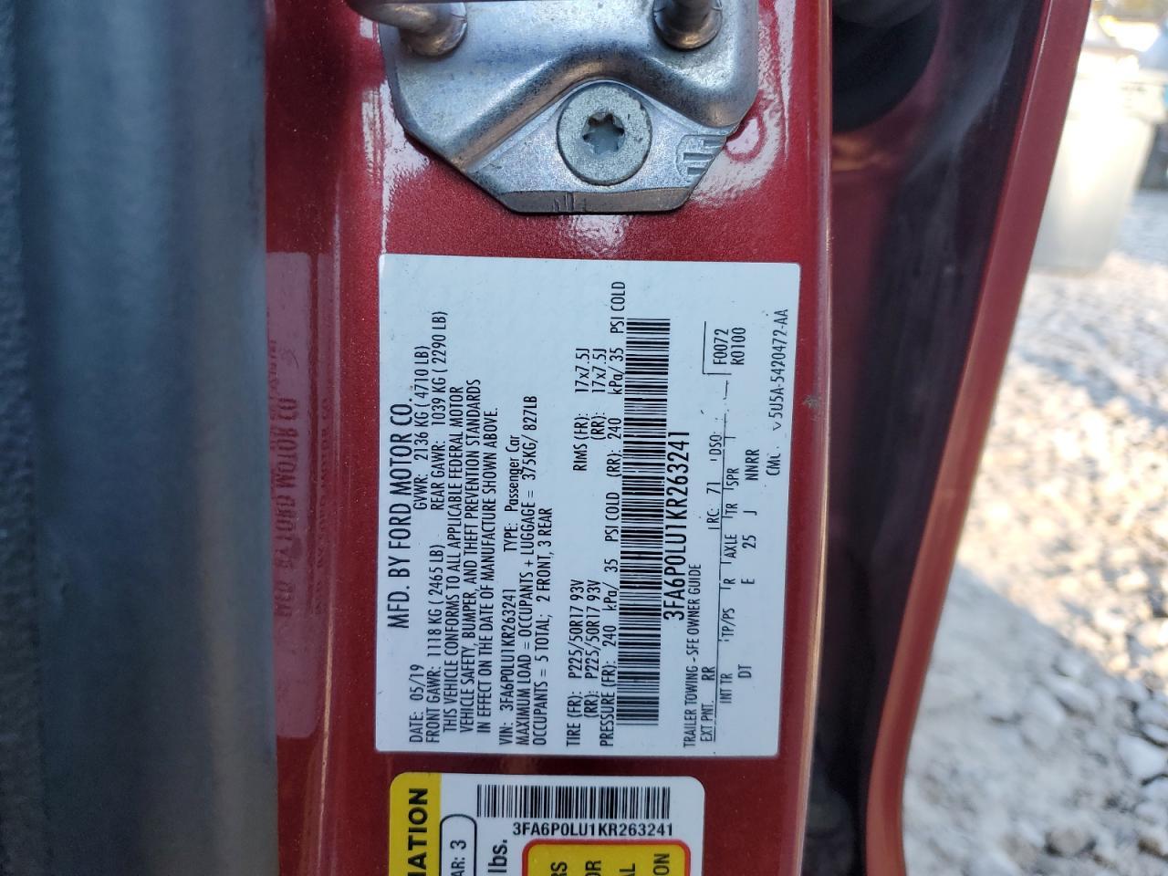 2019 FORD FUSION