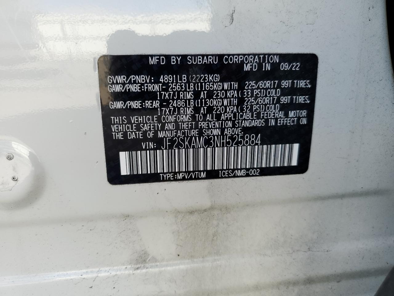 2022 SUBARU FORESTER