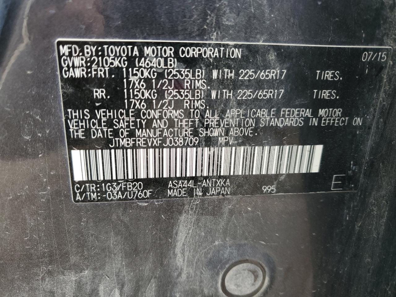 2015 TOYOTA RAV4