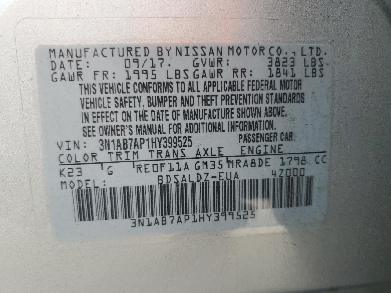 2017 NISSAN SENTRA