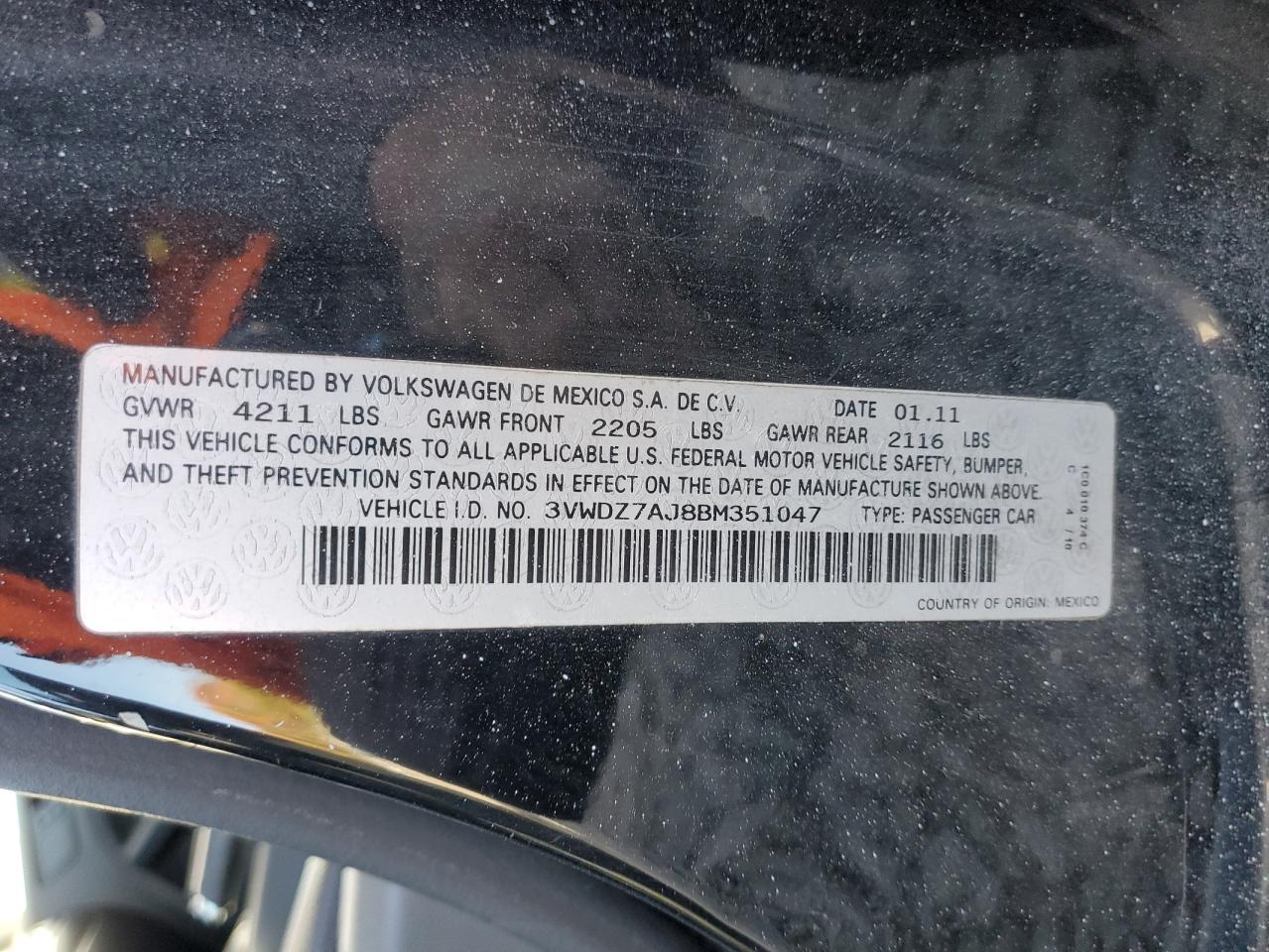 2011 VOLKSWAGEN JETTA