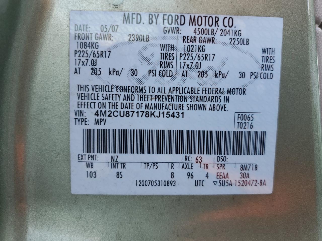 2008 MERCURY Mariner