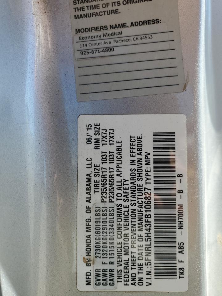 2015 HONDA ODYSSEY
