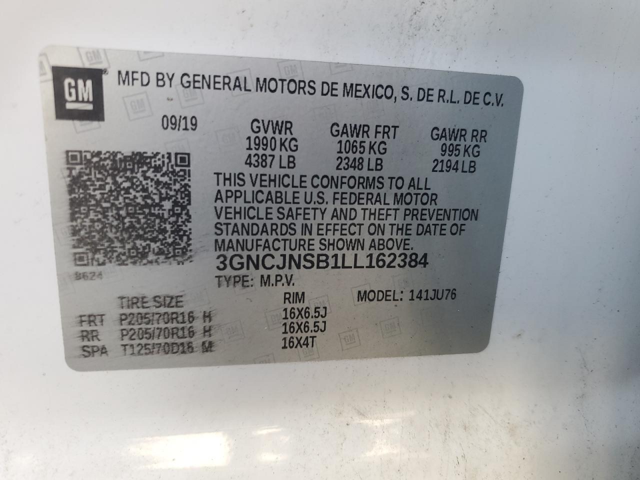 2020 CHEVROLET TRAX
