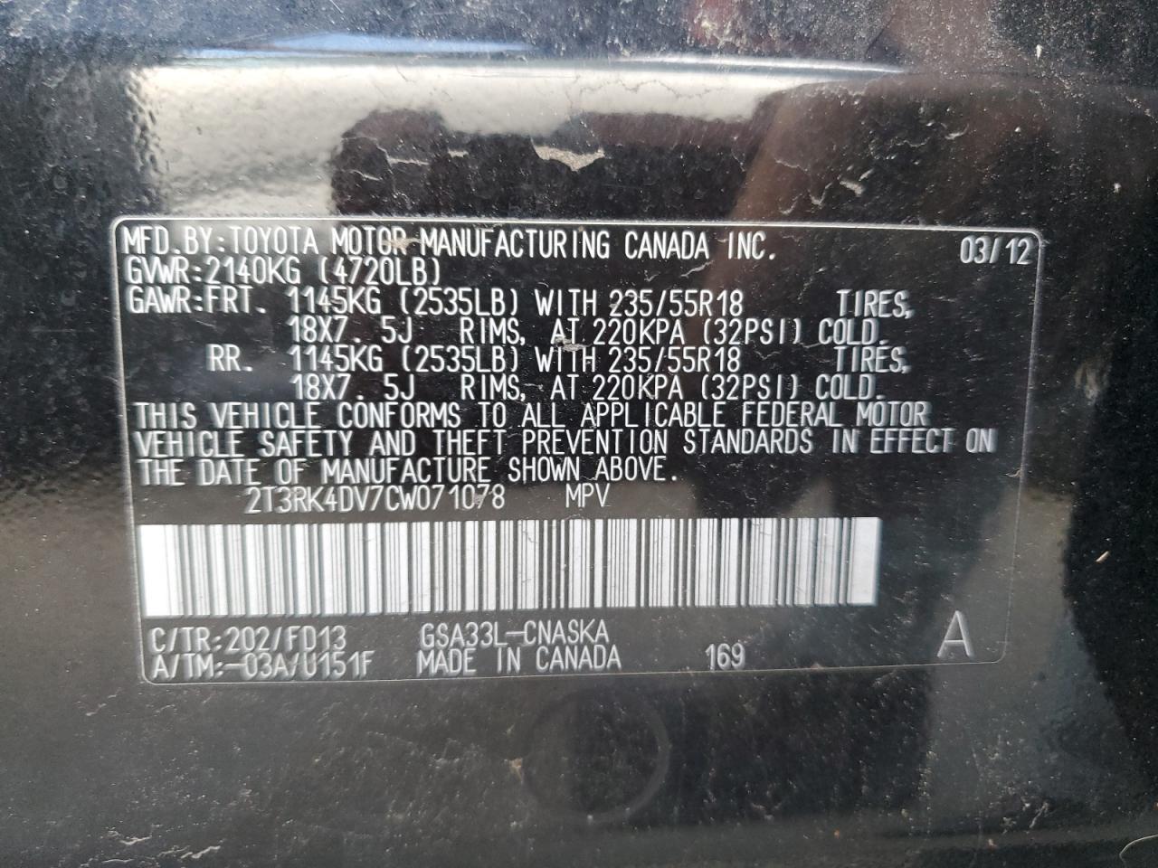 2012 TOYOTA RAV4