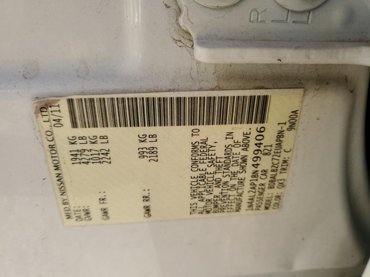 2011 NISSAN ALTIMA