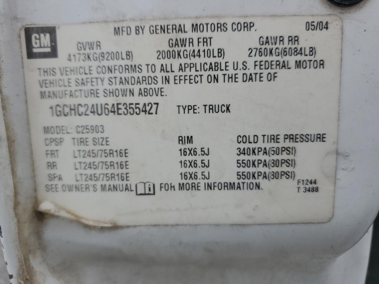 2004 CHEVROLET Silverado 2500