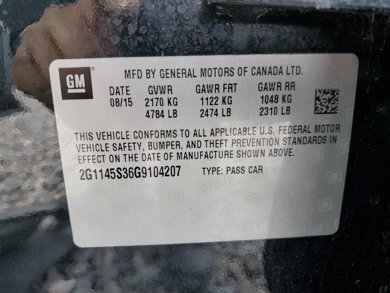 2016 CHEVROLET IMPALA