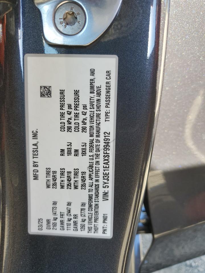 2025 TESLA MODEL 3