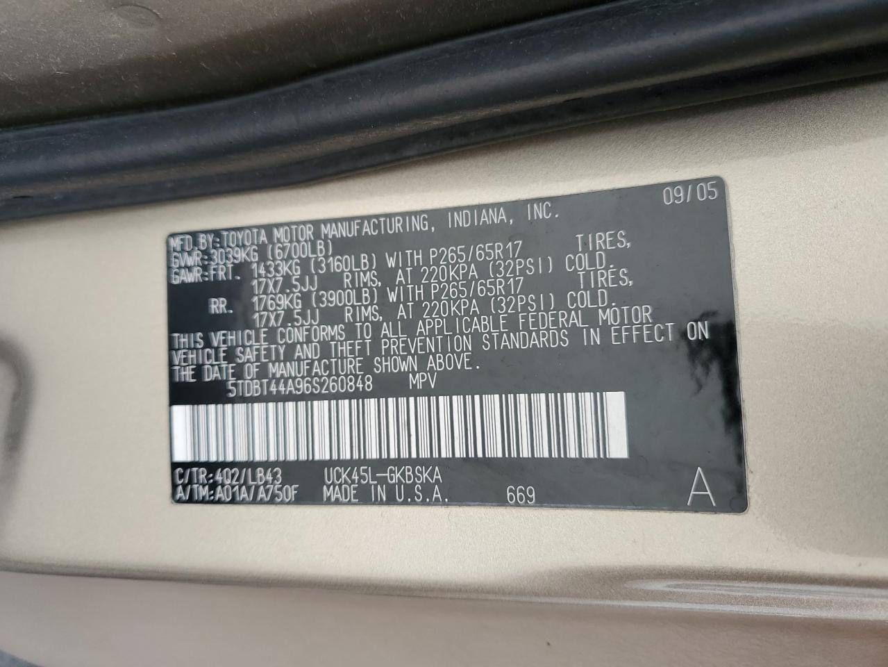 2006 TOYOTA Sequoia