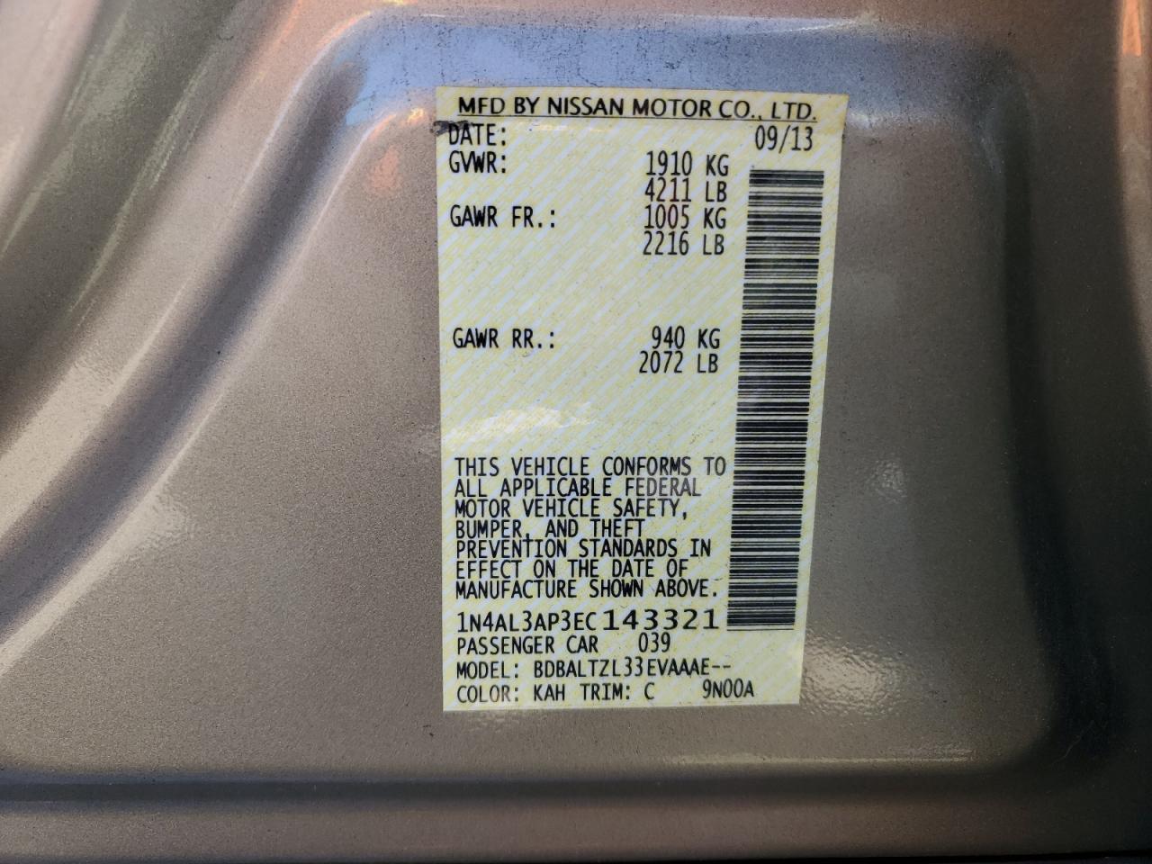 2014 NISSAN ALTIMA