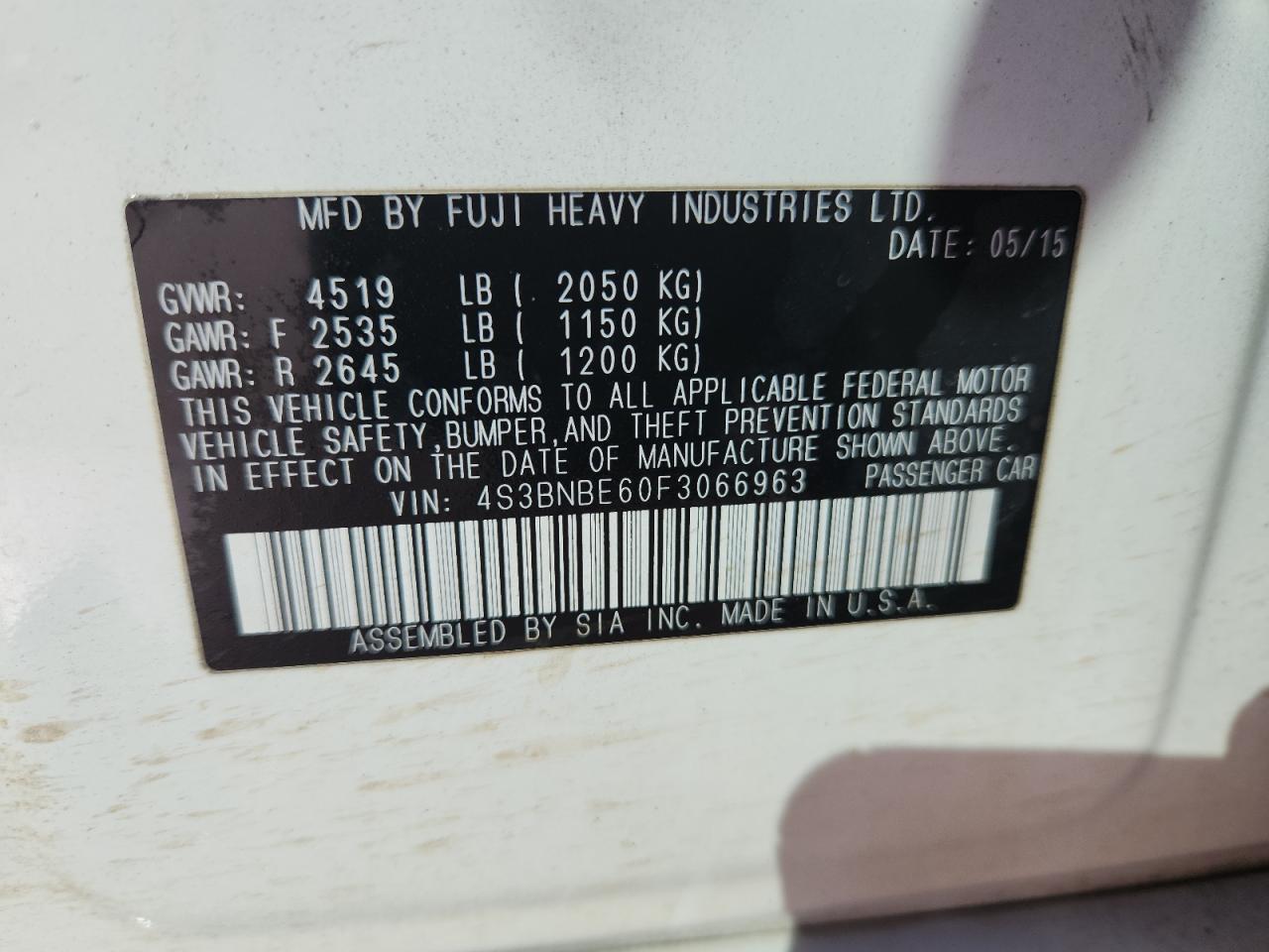 2015 SUBARU Legacy