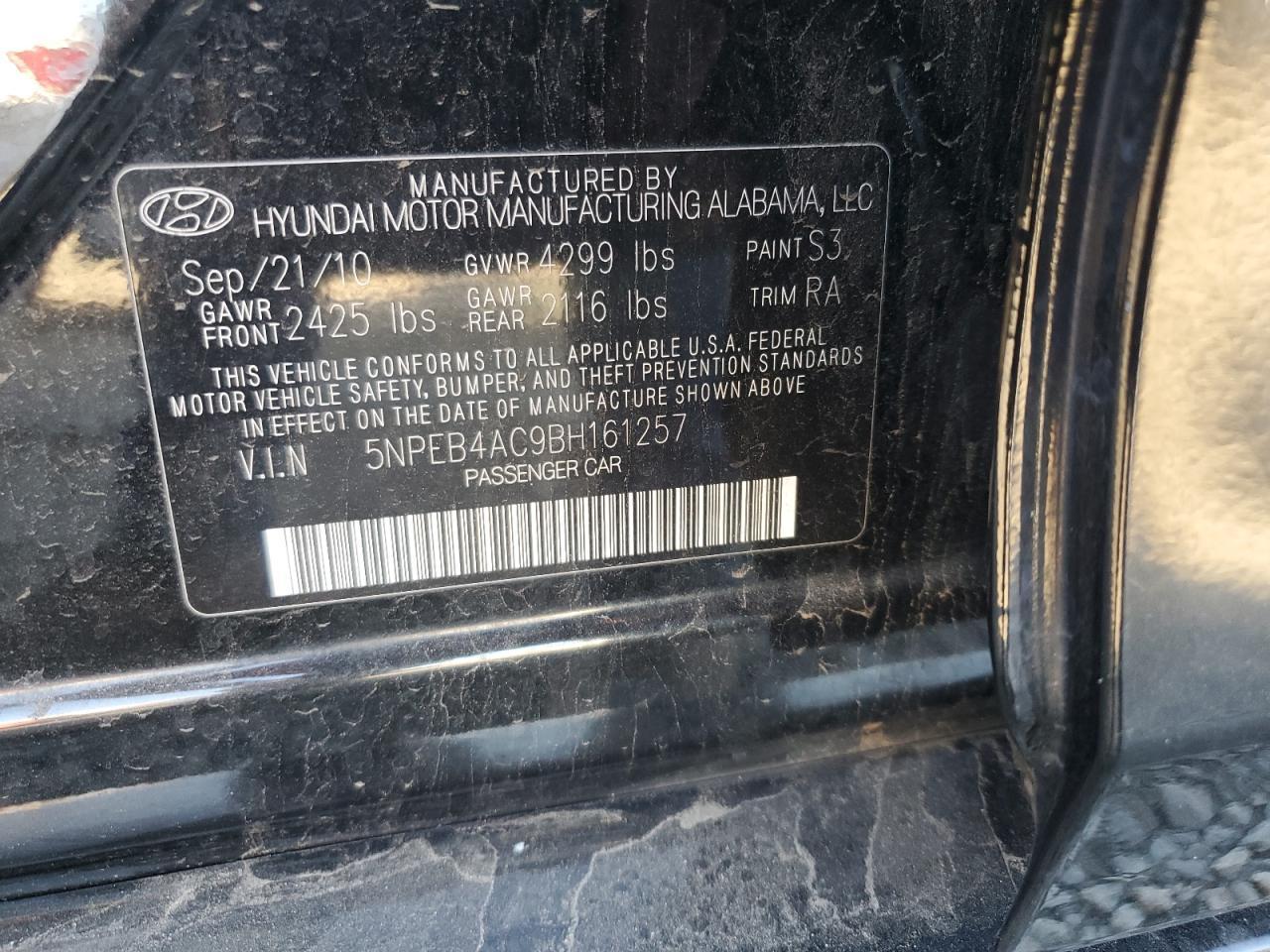 2011 HYUNDAI SONATA