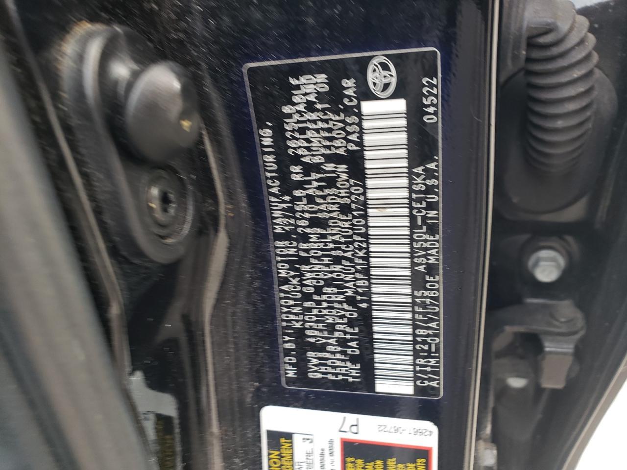 2015 TOYOTA CAMRY