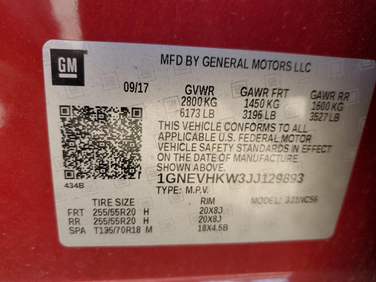 2018 CHEVROLET TRAVERSE