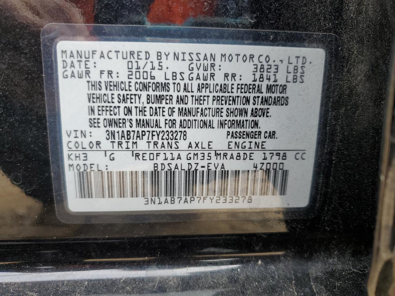 2015 NISSAN SENTRA