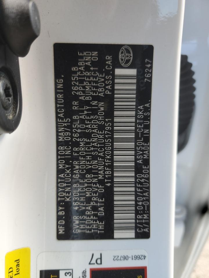 2016 TOYOTA CAMRY