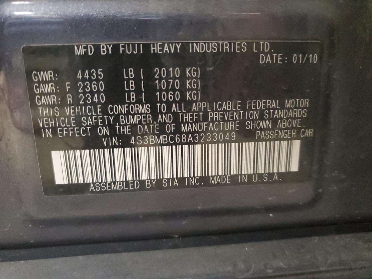 2010 SUBARU Legacy