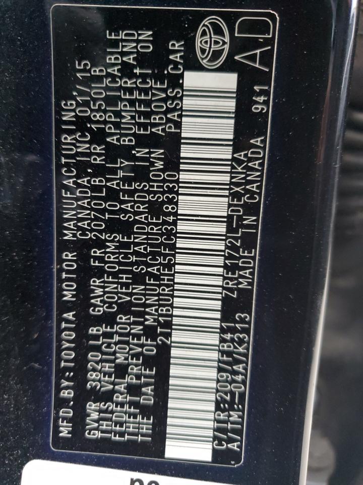 2015 TOYOTA COROLLA