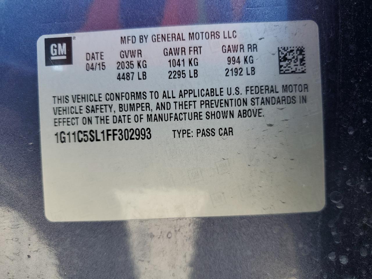2015 CHEVROLET MALIBU