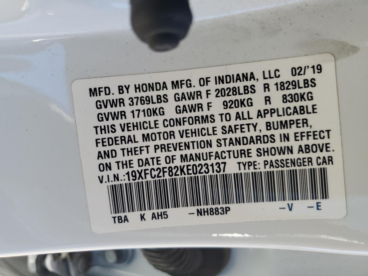2019 HONDA CIVIC