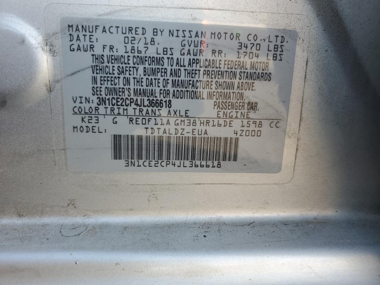 2018 NISSAN Versa Note