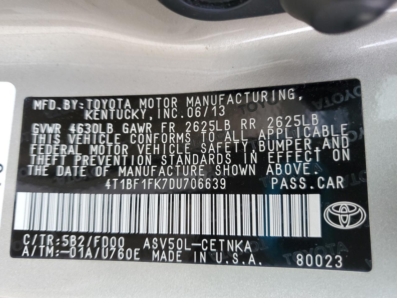 2013 TOYOTA CAMRY