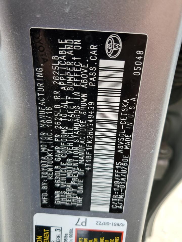 2017 TOYOTA CAMRY