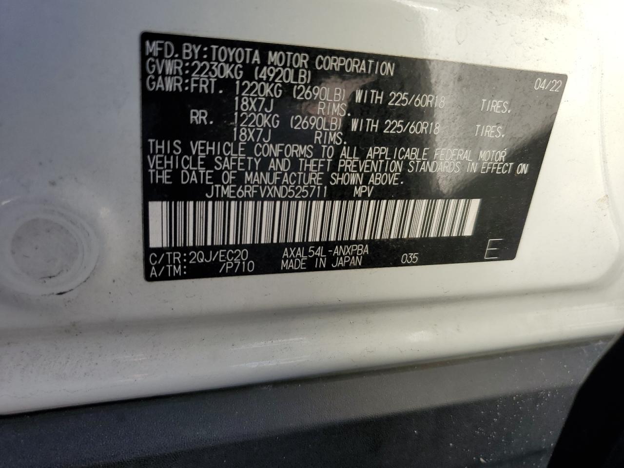 2022 TOYOTA RAV4