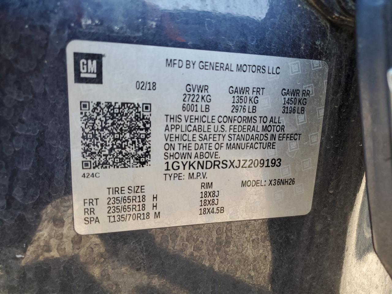 2018 CADILLAC XT5