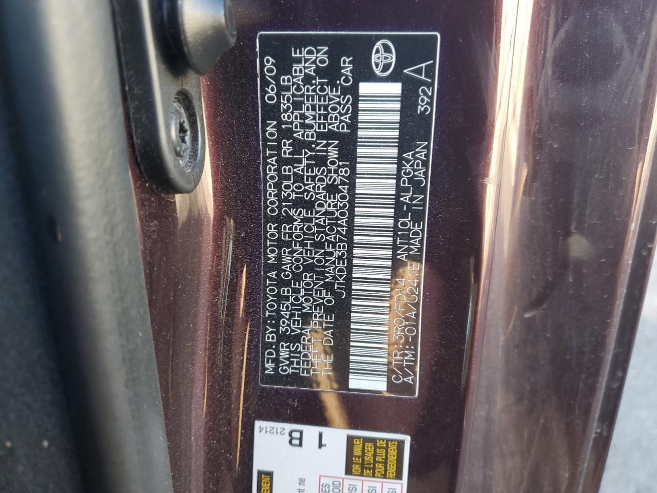 2010 TOYOTA SCION