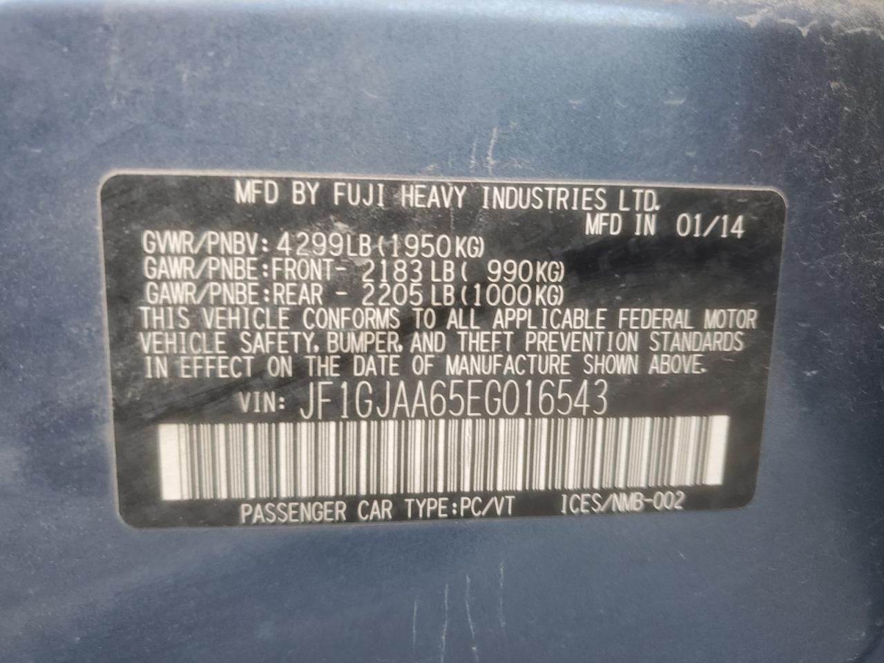 2014 SUBARU IMPREZA