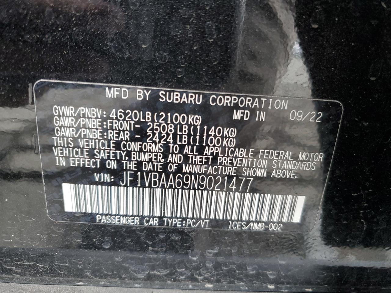 2022 SUBARU WRX