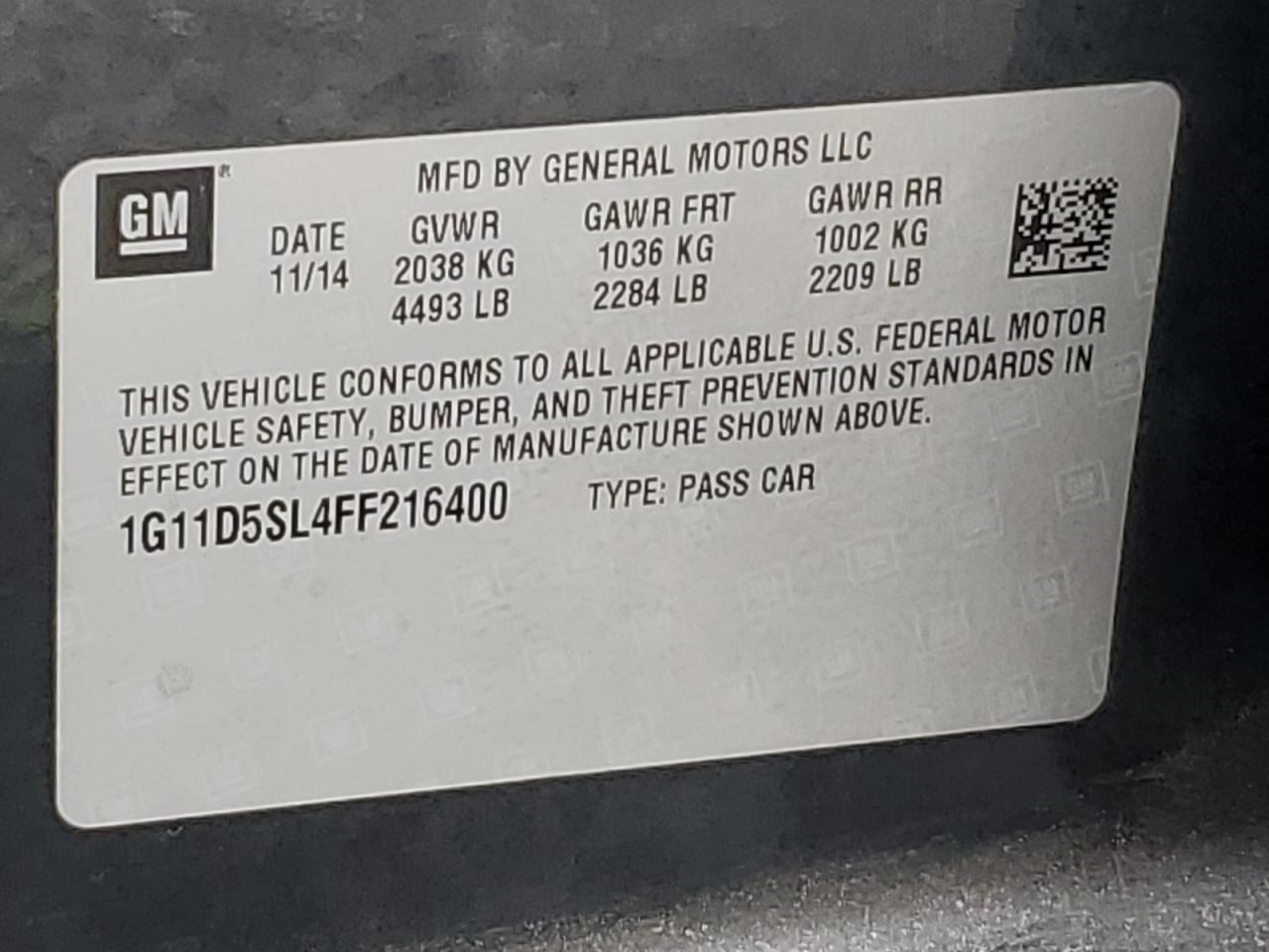 2015 CHEVROLET MALIBU