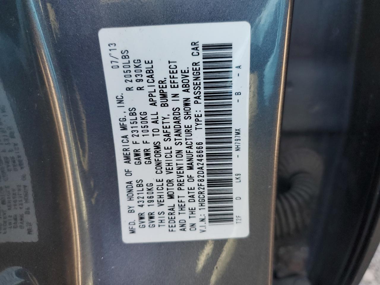 2013 HONDA ACCORD