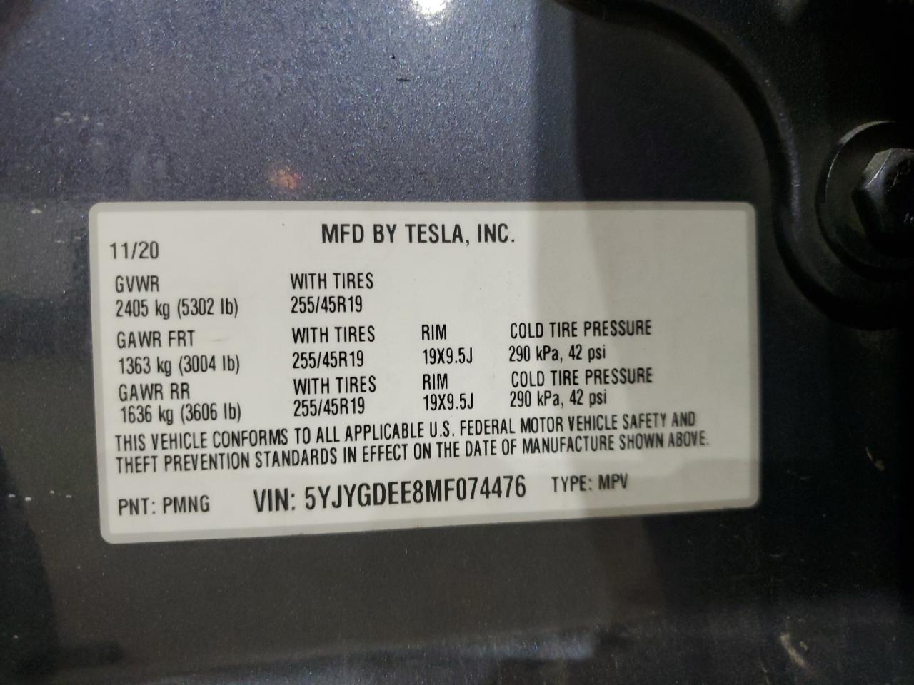 2021 TESLA MODEL Y