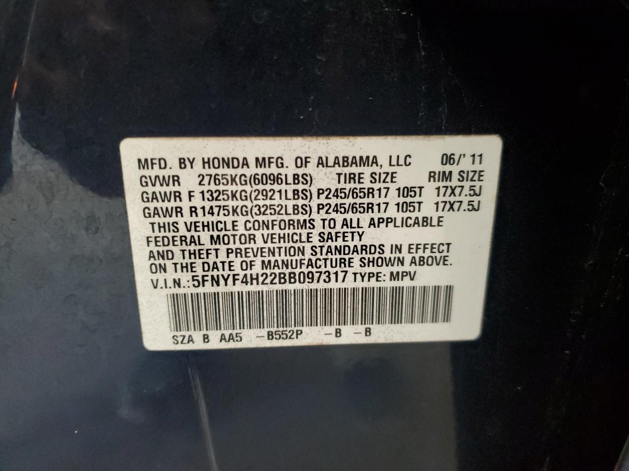 2011 HONDA PILOT